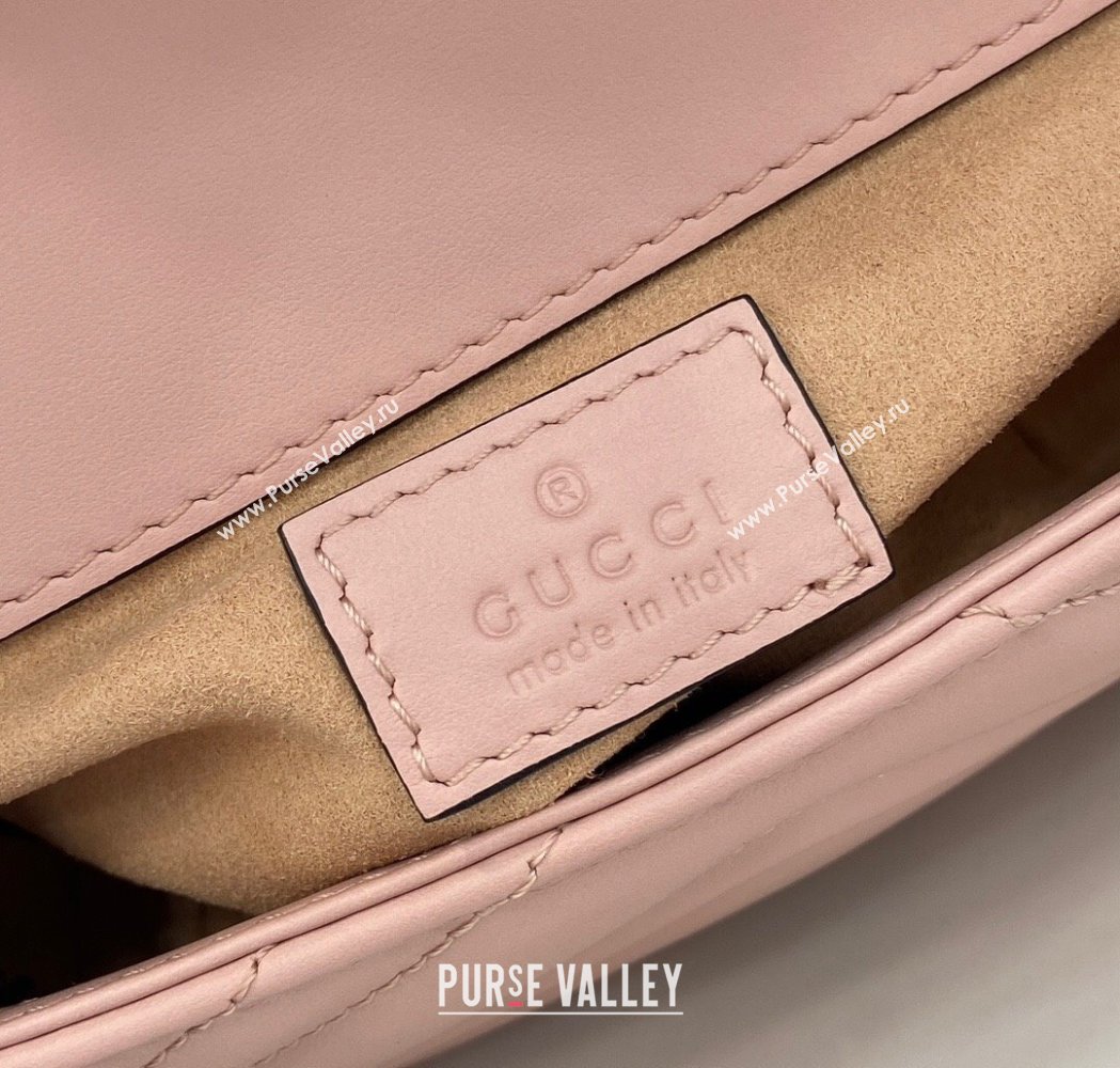 Gucci GG Marmont Chain Belt bag 699757 All Light Pink 2025 (XLU-250117047)