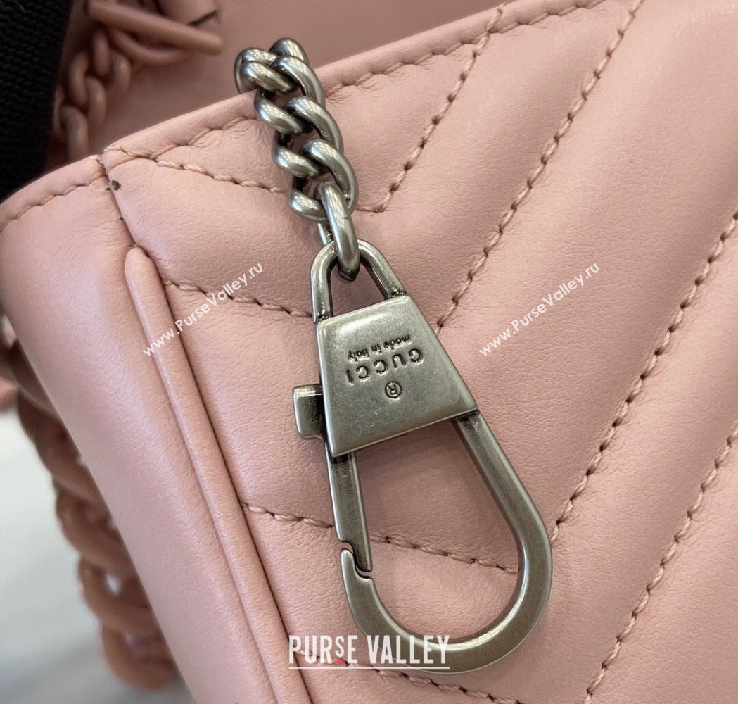 Gucci GG Marmont Chain Belt bag 699757 All Light Pink 2025 (XLU-250117047)