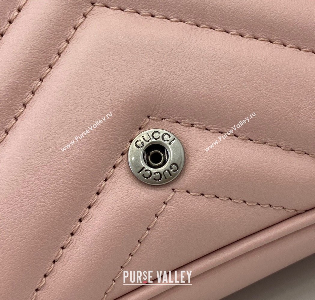 Gucci GG Marmont Chain Belt bag 699757 All Light Pink 2025 (XLU-250117047)