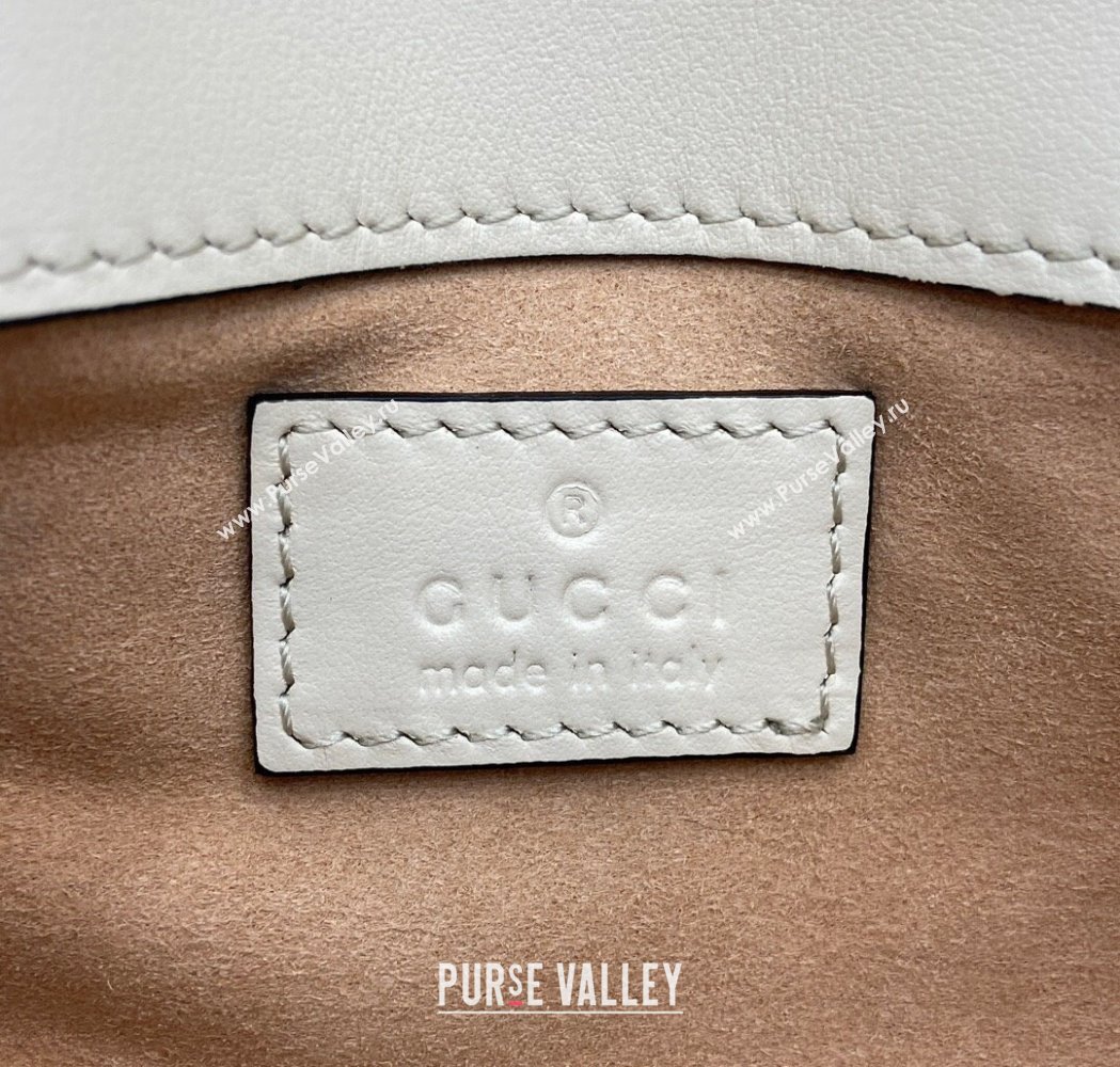 Gucci GG Marmont Chain Belt bag 699757 All White 2025 (XLU-250117048)