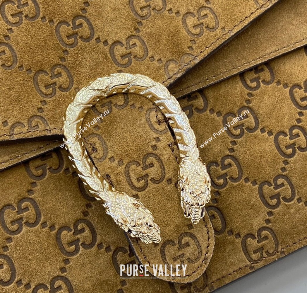 Gucci Dionysus Large Shoulder Bag in GG Suede Brown 2025 795003 (XLU-250117016)