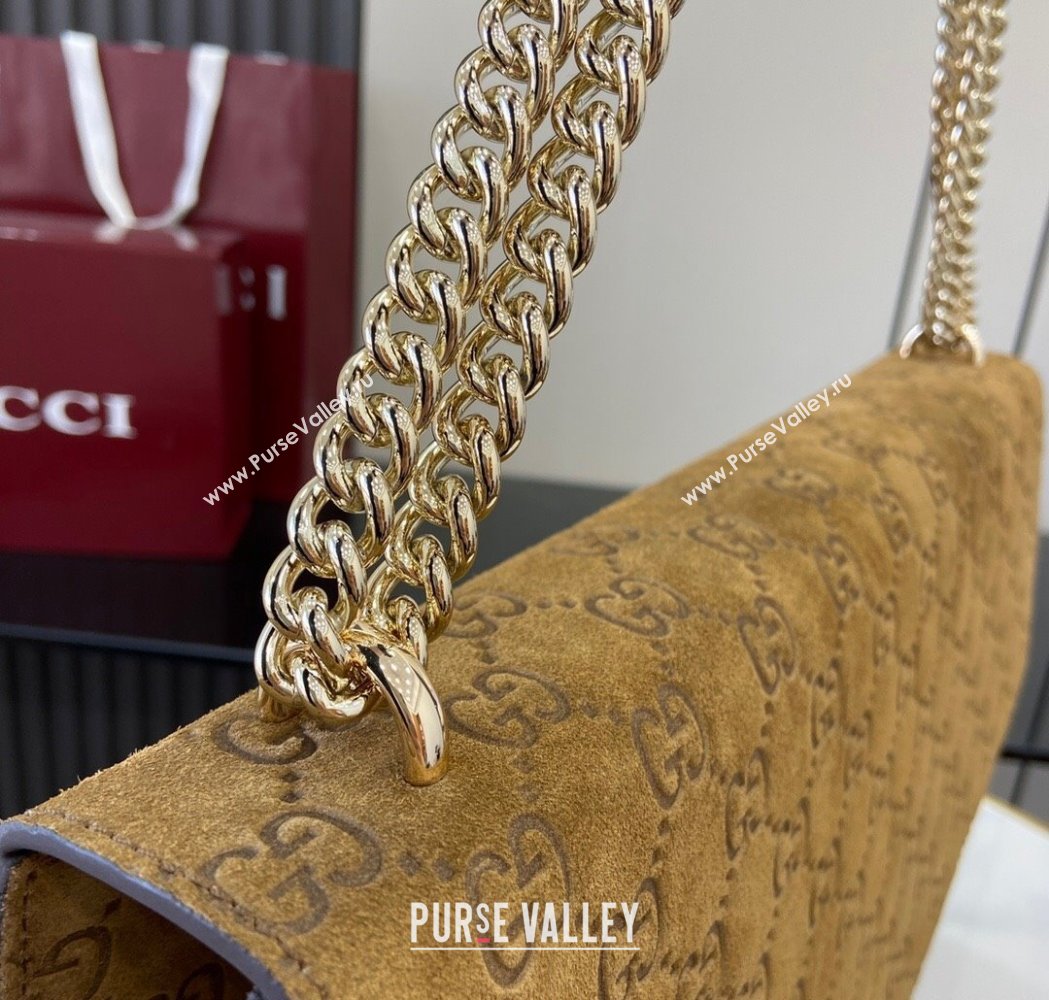 Gucci Dionysus Large Shoulder Bag in GG Suede Brown 2025 795003 (XLU-250117016)