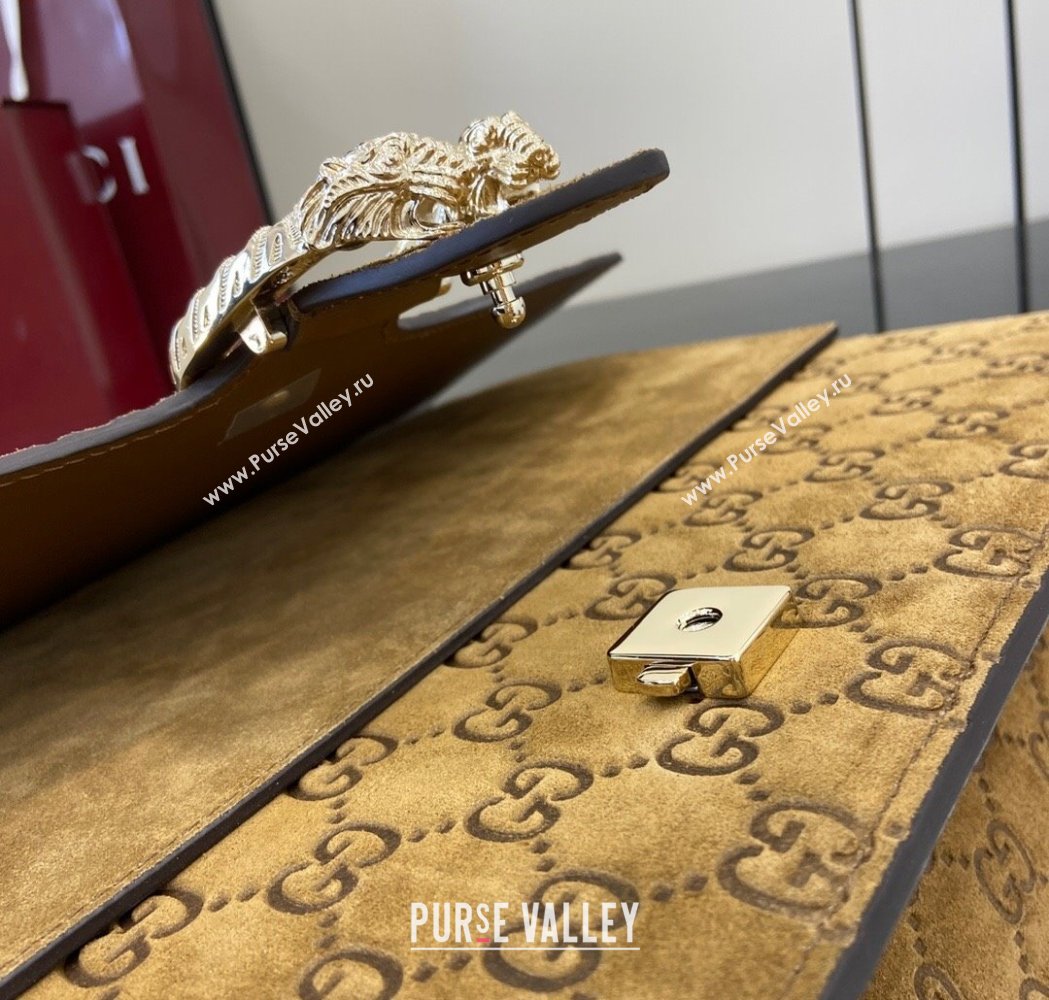 Gucci Dionysus Large Shoulder Bag in GG Suede Brown 2025 795003 (XLU-250117016)