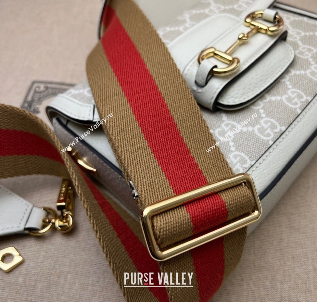 Gucci Horsebit 1955 Mini Bag in GG Supreme Canvas Beige/Cream 2025 658574 (DLH-250210066)