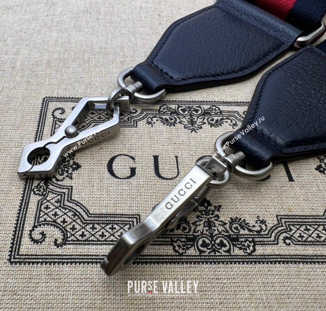 Gucci Horsebit 1955 Mini Bag in GG Supreme Canvas Blue 2025 658574 (DLH-250210067)