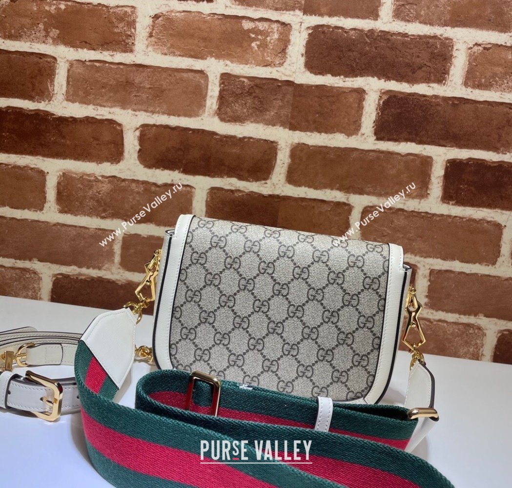 Gucci Horsebit 1955 Mini Bag in GG Supreme Canvas Beige/White 2025 658574 (DLH-250210068)