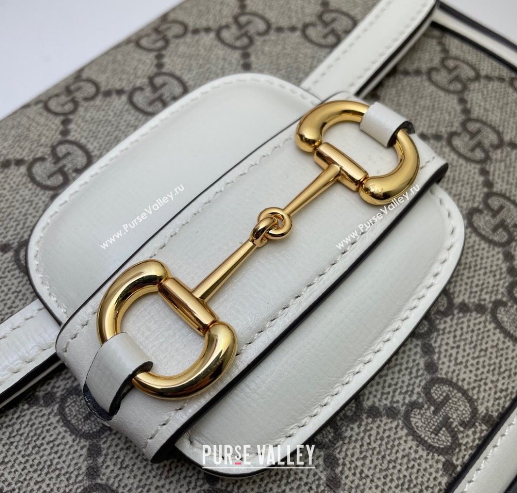 Gucci Horsebit 1955 Mini Bag in GG Supreme Canvas Beige/White 2025 658574 (DLH-250210068)