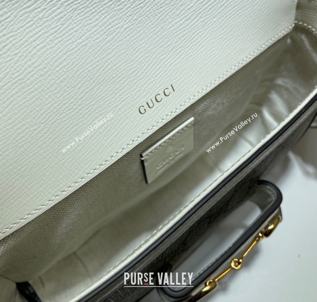 Gucci Horsebit 1955 Mini Bag in GG Supreme Canvas Beige/White 2025 658574 (DLH-250210068)