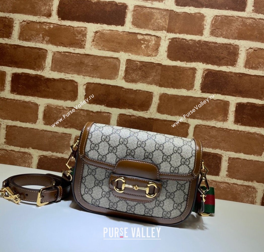 Gucci Horsebit 1955 Mini Bag in GG Supreme Canvas Beige/Brown 2025 658574 (DLH-250210069)