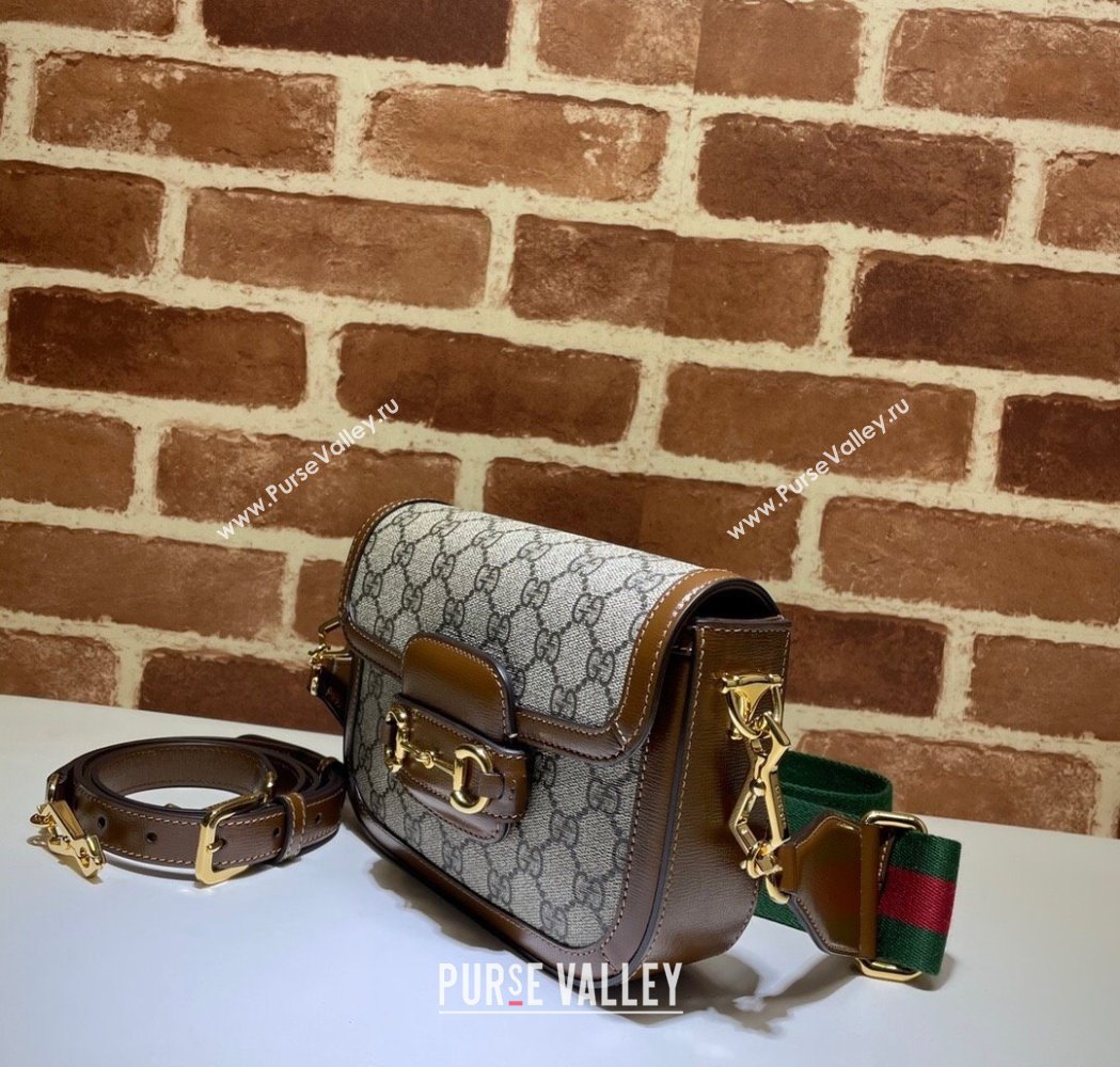Gucci Horsebit 1955 Mini Bag in GG Supreme Canvas Beige/Brown 2025 658574 (DLH-250210069)