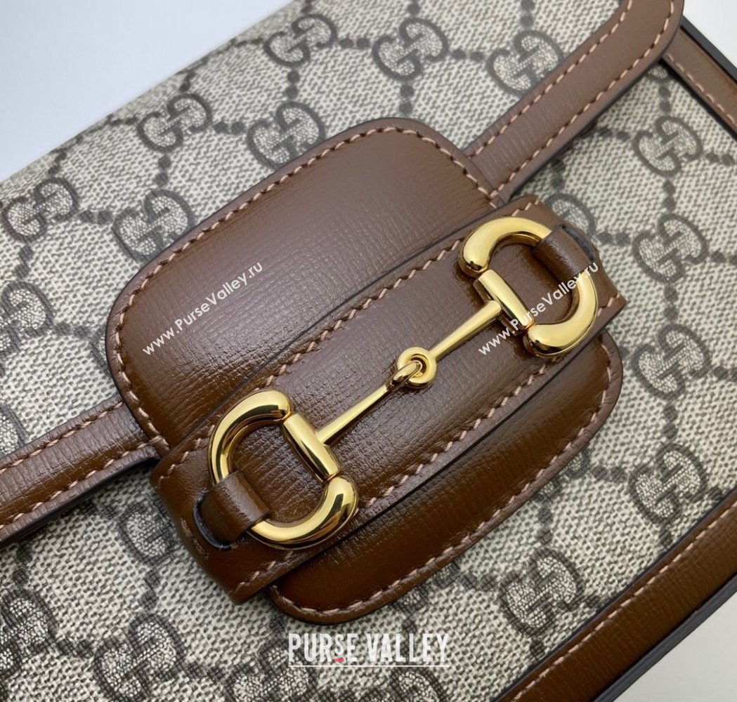 Gucci Horsebit 1955 Mini Bag in GG Supreme Canvas Beige/Brown 2025 658574 (DLH-250210069)