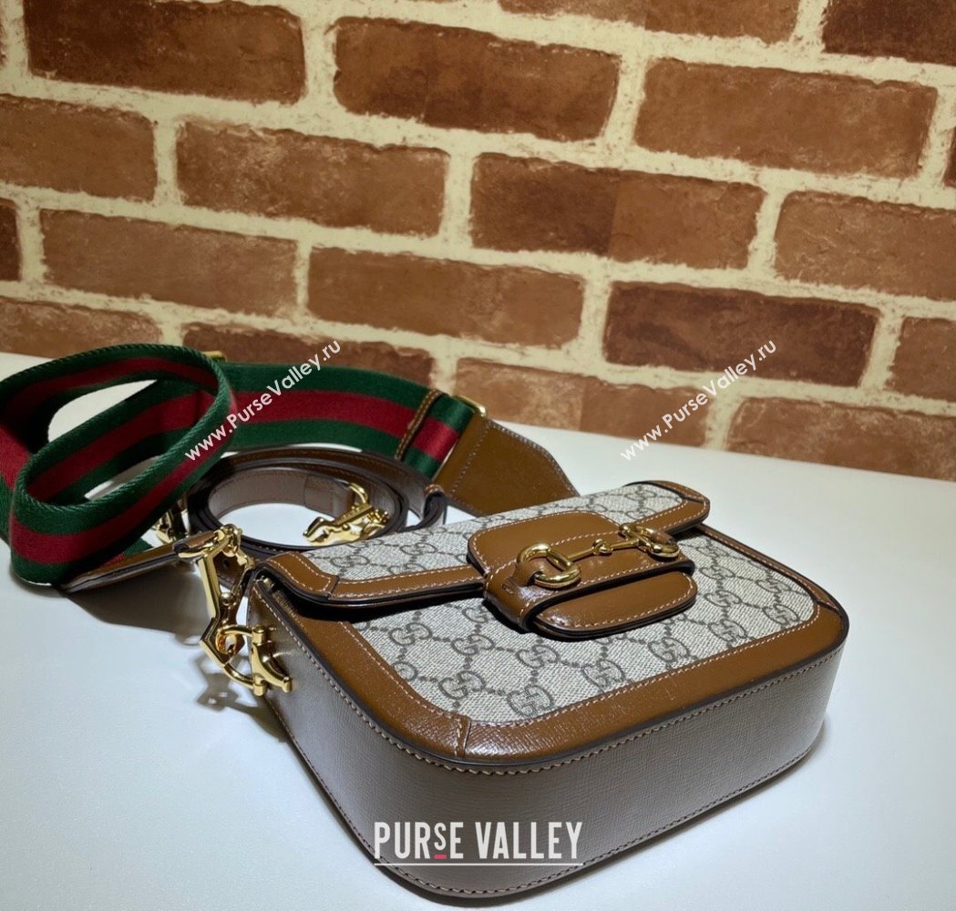 Gucci Horsebit 1955 Mini Bag in GG Supreme Canvas Beige/Brown 2025 658574 (DLH-250210069)