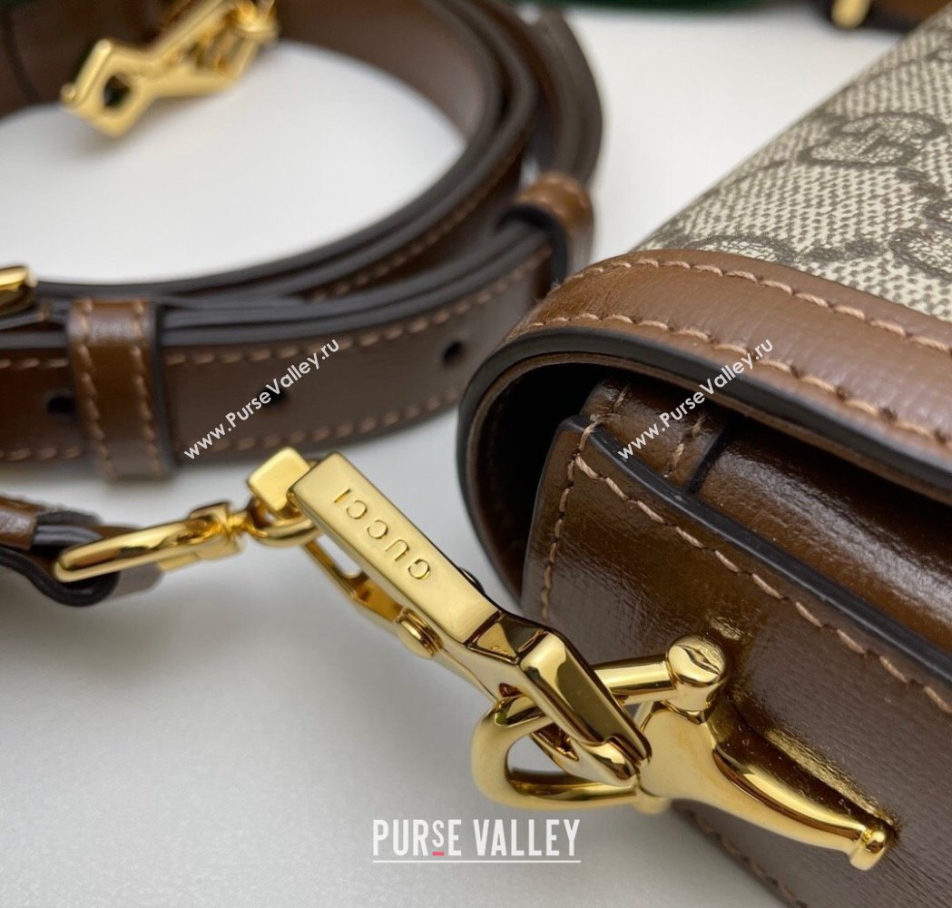Gucci Horsebit 1955 Mini Bag in GG Supreme Canvas Beige/Brown 2025 658574 (DLH-250210069)