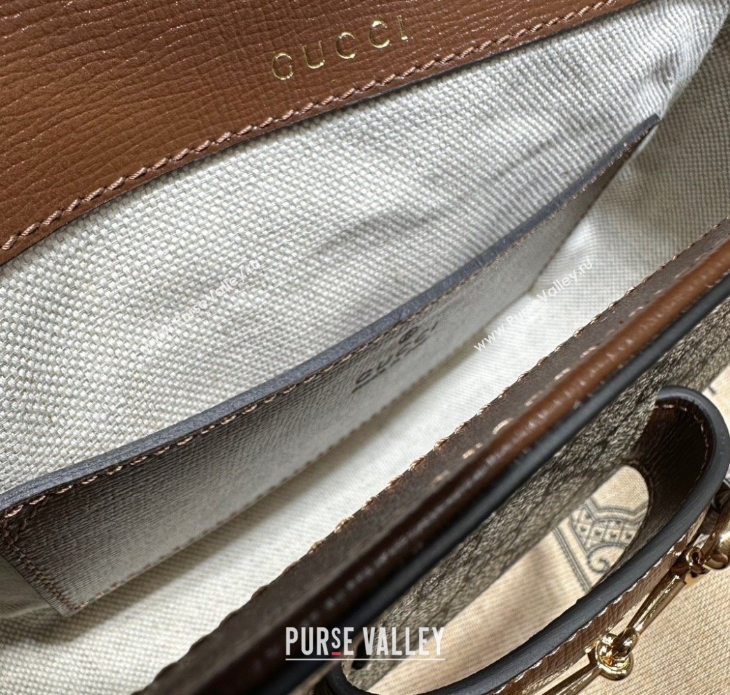 Gucci Horsebit 1955 Mini Bag in GG Supreme Canvas Beige/Brown 2025 658574 (DLH-250210069)