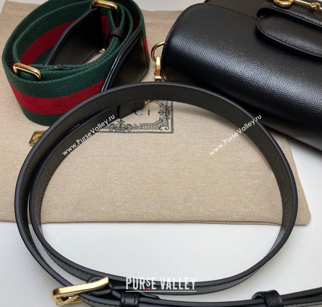 Gucci Horsebit 1955 Mini Bag in Leather Black 2025 658574 (DLH-250210070)