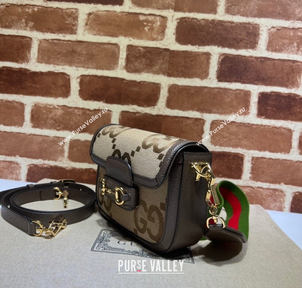Gucci Horsebit 1955 Mini Bag in Jumbo GG Supreme Canvas Camel 2025 658574 (DLH-250210072)