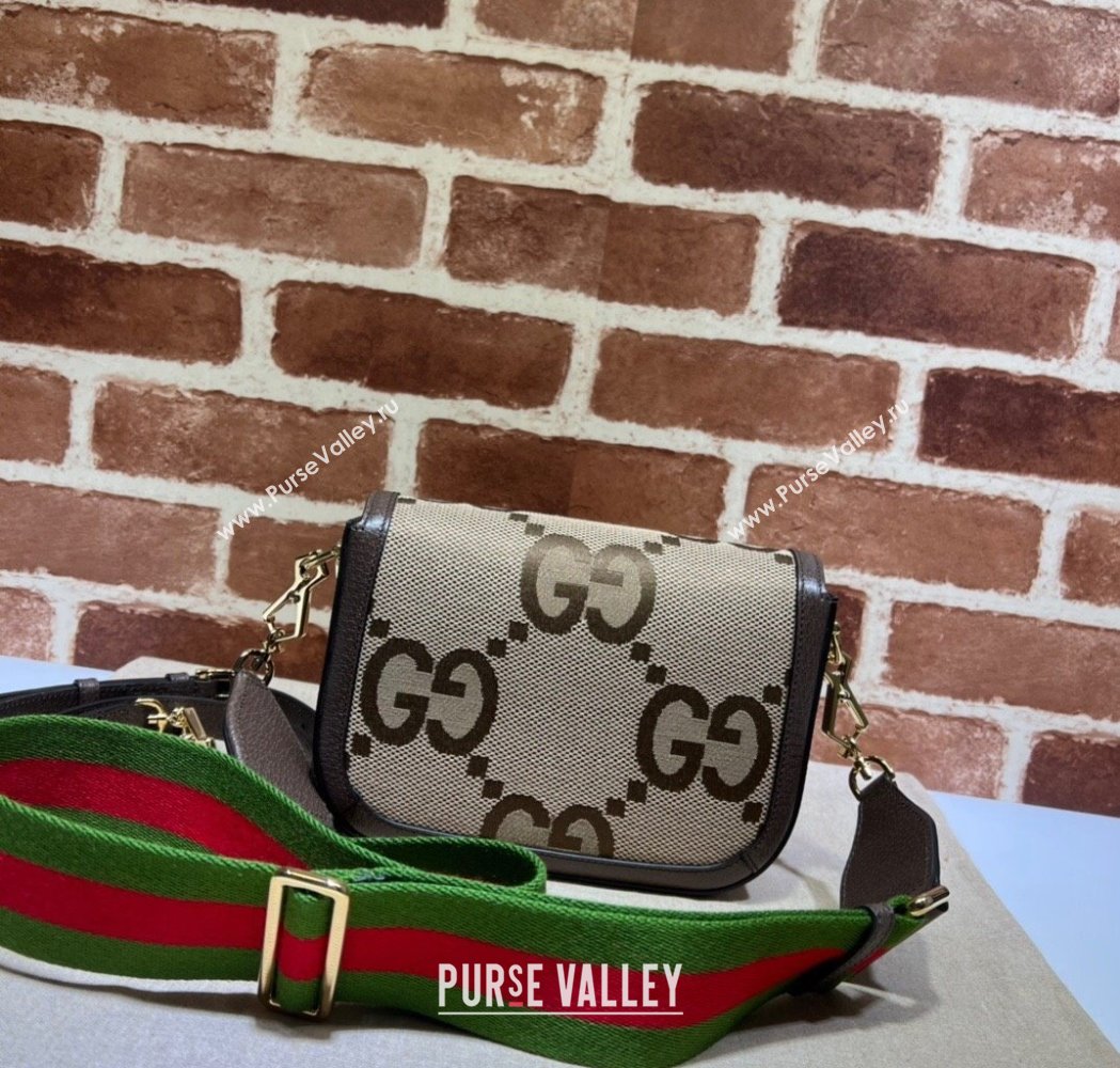 Gucci Horsebit 1955 Mini Bag in Jumbo GG Supreme Canvas Camel 2025 658574 (DLH-250210072)