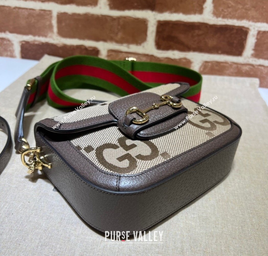 Gucci Horsebit 1955 Mini Bag in Jumbo GG Supreme Canvas Camel 2025 658574 (DLH-250210072)