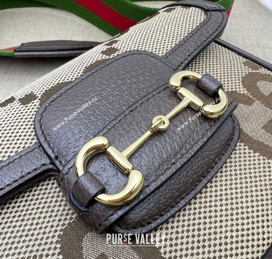 Gucci Horsebit 1955 Mini Bag in Jumbo GG Supreme Canvas Camel 2025 658574 (DLH-250210072)