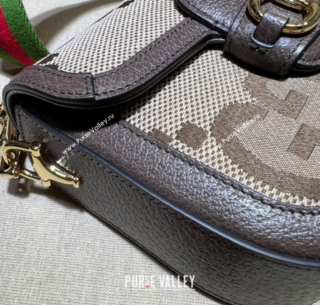 Gucci Horsebit 1955 Mini Bag in Jumbo GG Supreme Canvas Camel 2025 658574 (DLH-250210072)