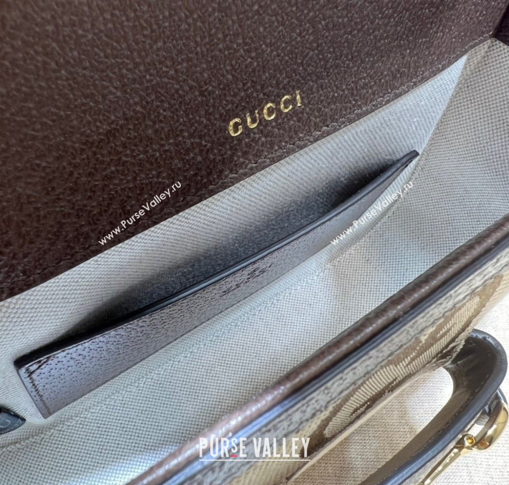 Gucci Horsebit 1955 Mini Bag in Jumbo GG Supreme Canvas Camel 2025 658574 (DLH-250210072)