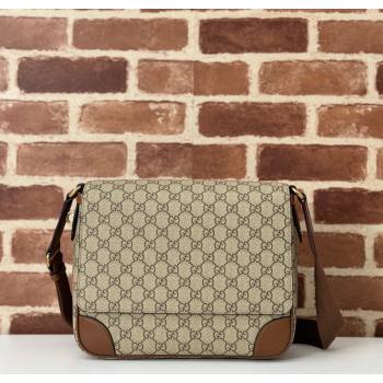Gucci Mens GG Canvas Emblem Medium Crossbody Bag Beige 2025 821154 (DLH-250210073)