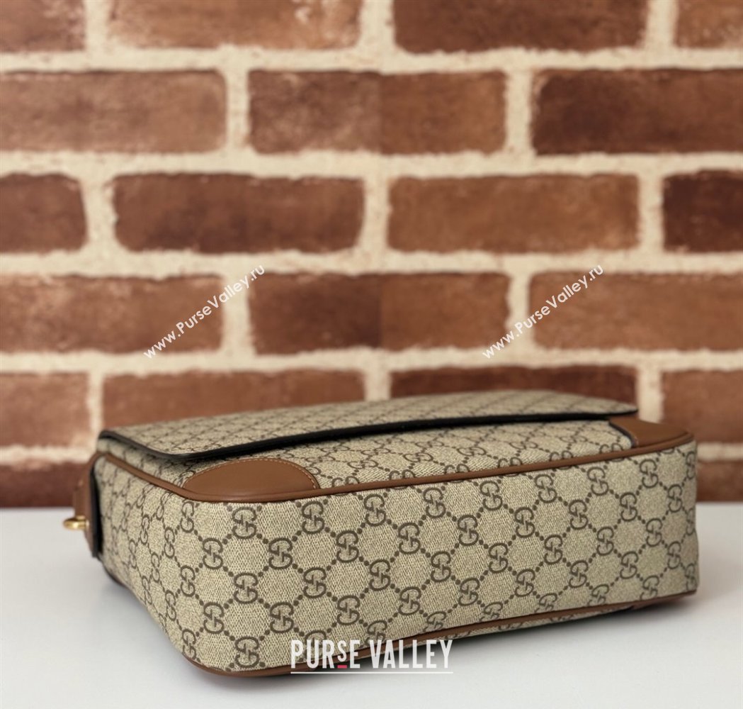 Gucci Mens GG Canvas Emblem Medium Crossbody Bag Beige 2025 821154 (DLH-250210073)