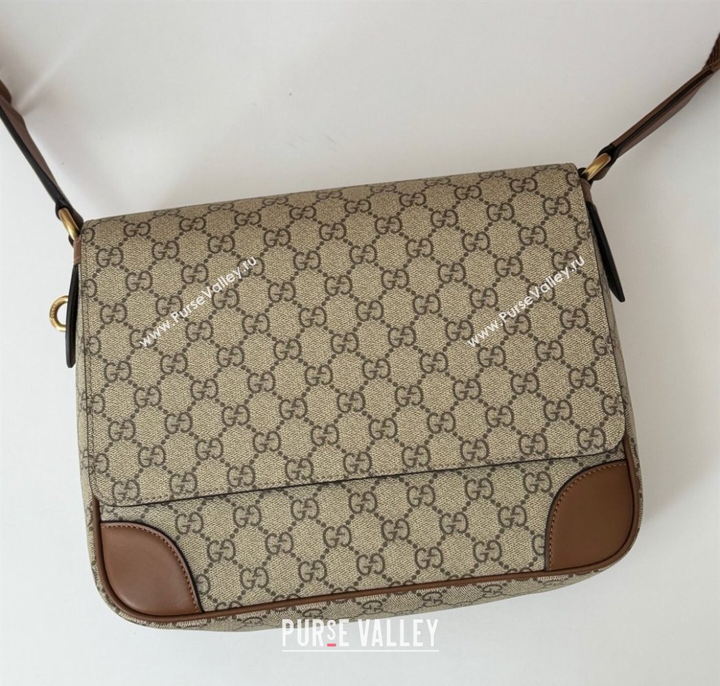 Gucci Mens GG Canvas Emblem Medium Crossbody Bag Beige 2025 821154 (DLH-250210073)