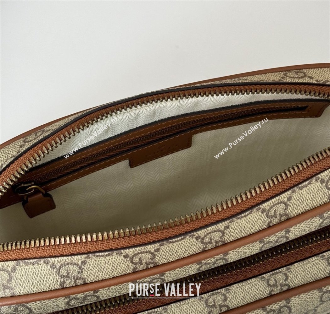 Gucci Mens GG Canvas Emblem Medium Crossbody Bag Beige 2025 821160 (DLH-250210075)