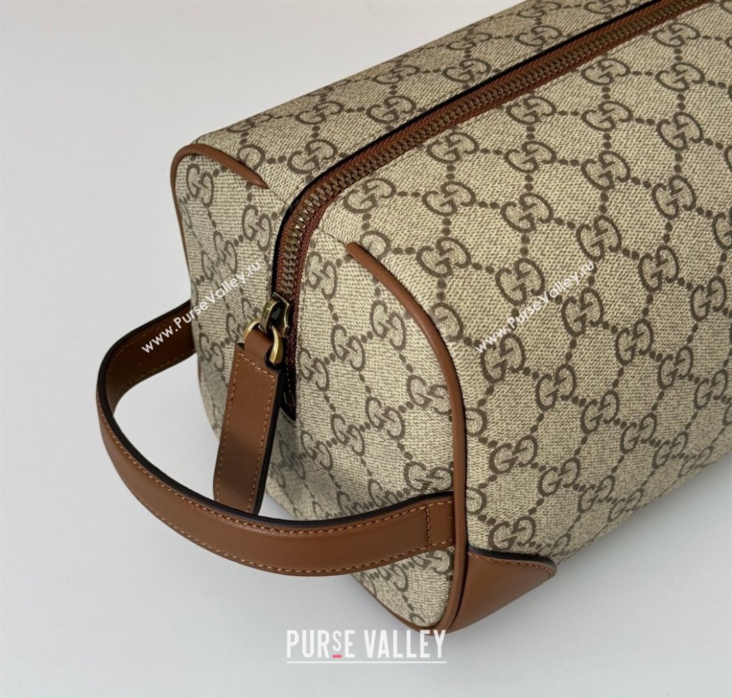 Gucci Mens GG Canvas Emblem Medium Toiletry Case Bag 2025 821163 (DLH-250210077)