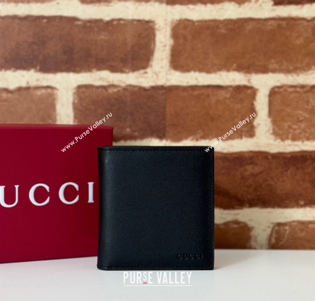 Gucci Mens Bi-fold Embossed Wallet Black 2025 818949 (DLH-250210080)