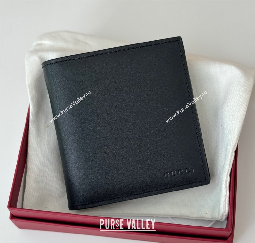Gucci Mens Bi-fold Embossed Wallet Black 2025 818949 (DLH-250210080)