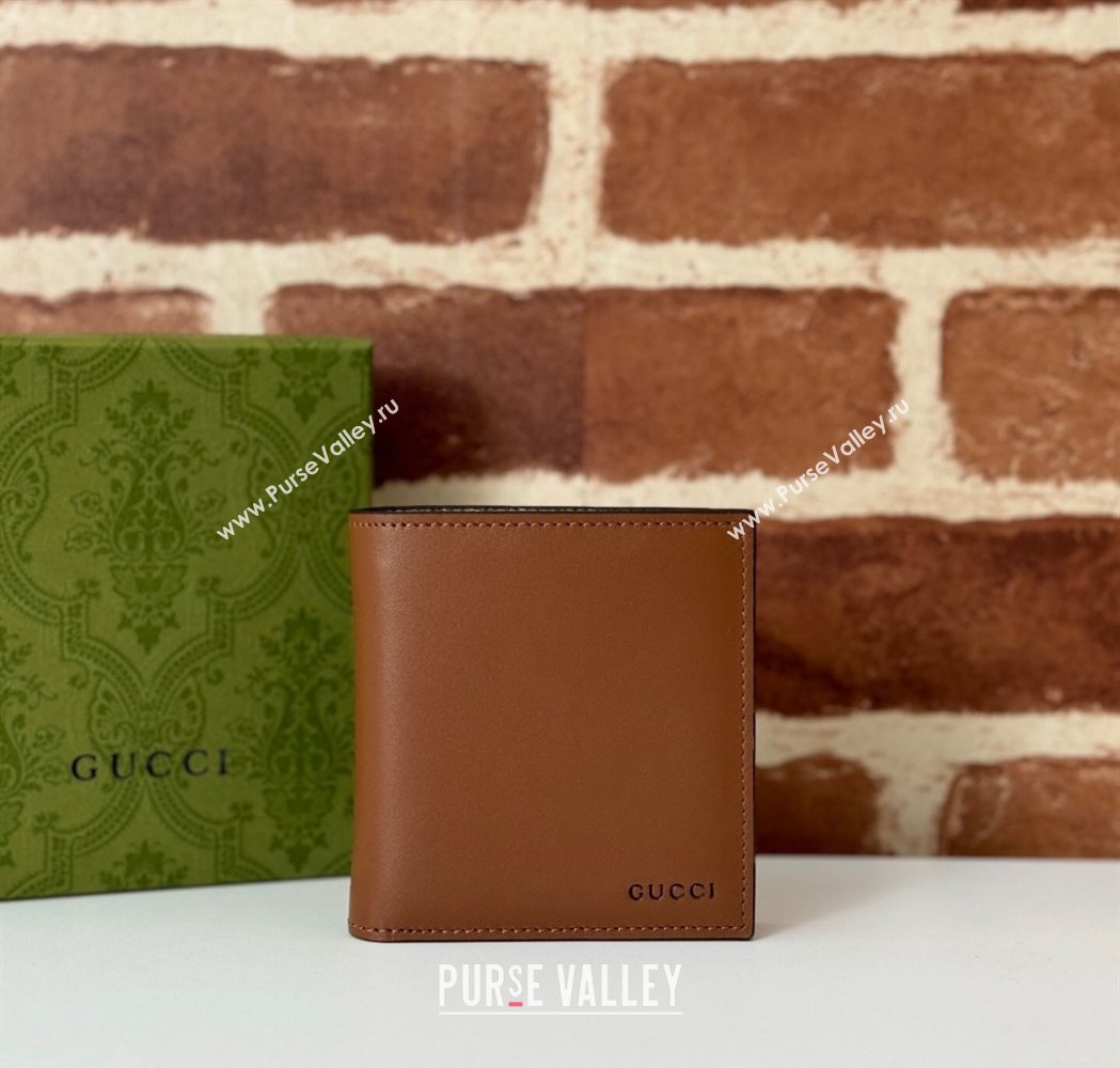 Gucci Mens Bi-fold Embossed Wallet Brown/Beige 2025 818949 (DLH-250210081)