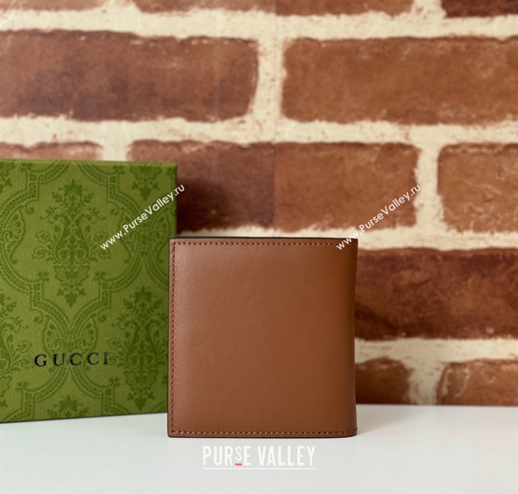 Gucci Mens Bi-fold Embossed Wallet Brown/Beige 2025 818949 (DLH-250210081)