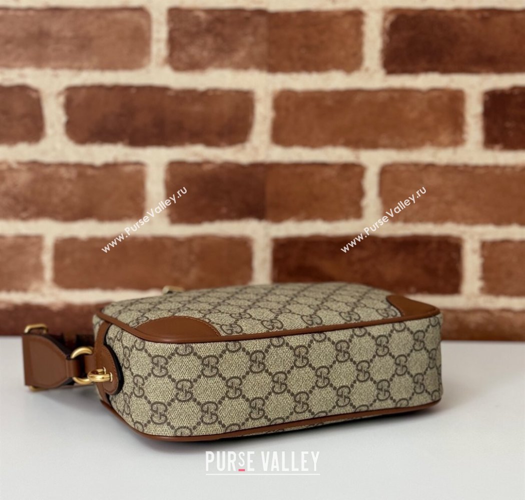 Gucci Mens GG Canvas Emblem Embossed Super Mini Bag Beige 2025 ‎821216 (DLH-250210082)