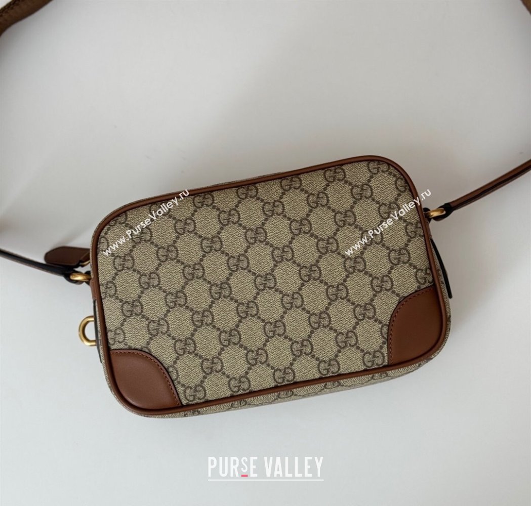 Gucci Mens GG Canvas Emblem Embossed Super Mini Bag Beige 2025 ‎821216 (DLH-250210082)