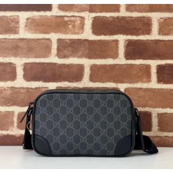 Gucci Mens GG Canvas Emblem Embossed Super Mini Bag Black 2025 ‎821216 (DLH-250210083)