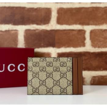 Gucci Mens GG Canvas Emblem Caed Case Wallet Beige 2025 ‎821208 (DLH-250210084)