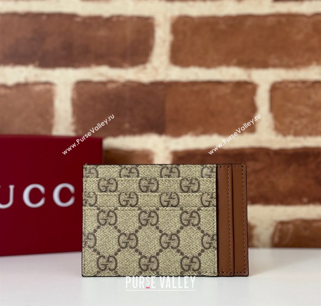 Gucci Mens GG Canvas Emblem Caed Case Wallet Beige 2025 ‎821208 (DLH-250210084)