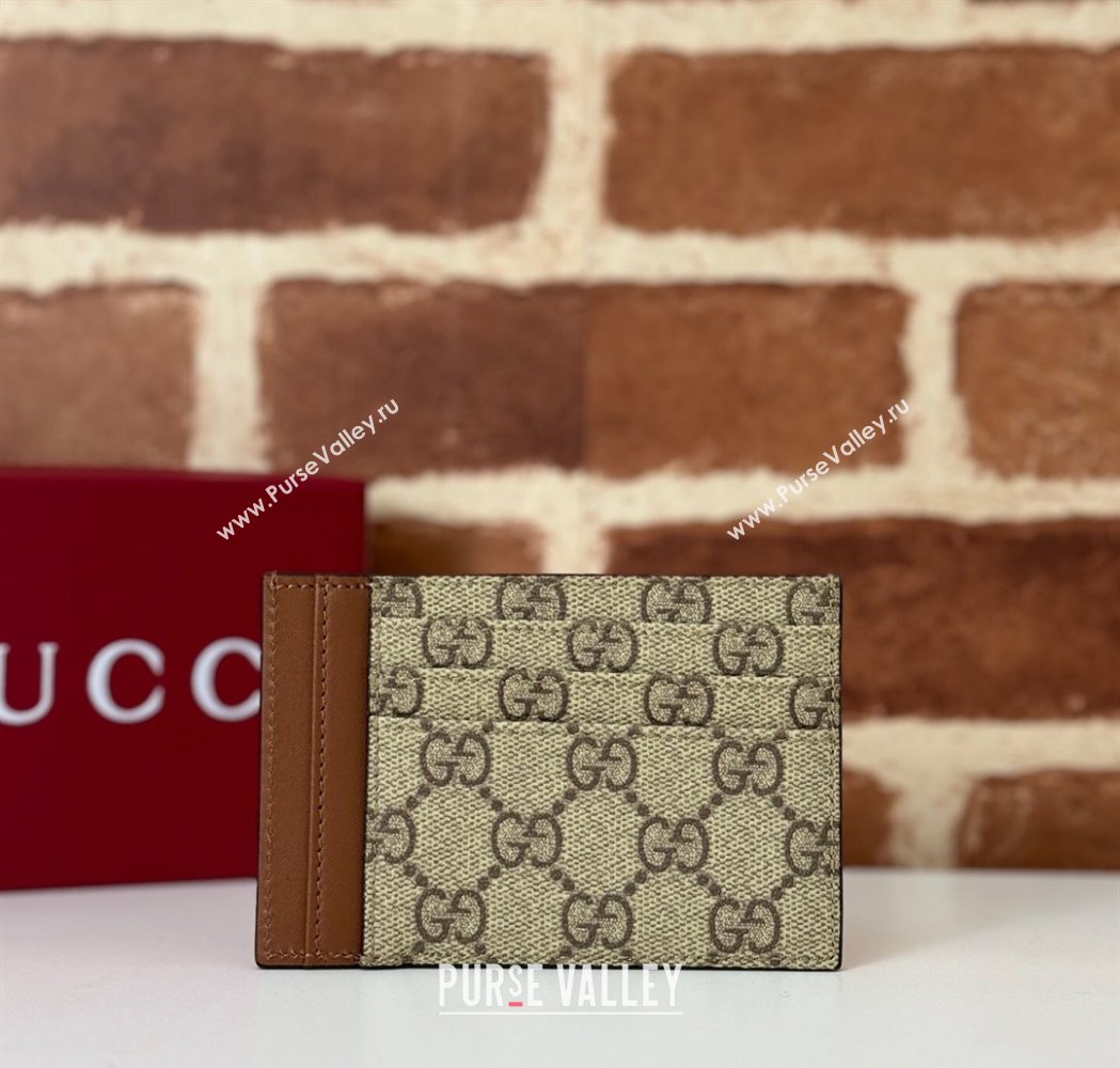 Gucci Mens GG Canvas Emblem Caed Case Wallet Beige 2025 ‎821208 (DLH-250210084)