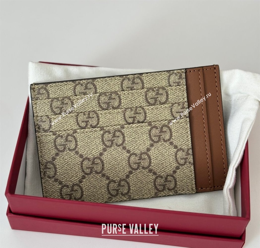 Gucci Mens GG Canvas Emblem Caed Case Wallet Beige 2025 ‎821208 (DLH-250210084)