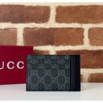 Gucci Mens GG Canvas Emblem Caed Case Wallet Black 2025 ‎821208 (DLH-250210085)