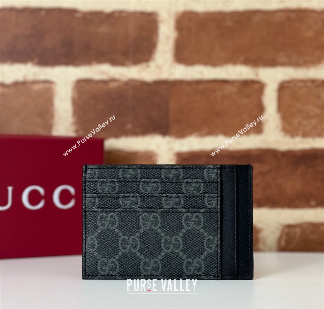 Gucci Mens GG Canvas Emblem Caed Case Wallet Black 2025 ‎821208 (DLH-250210085)
