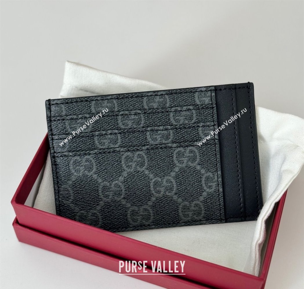 Gucci Mens GG Canvas Emblem Caed Case Wallet Black 2025 ‎821208 (DLH-250210085)