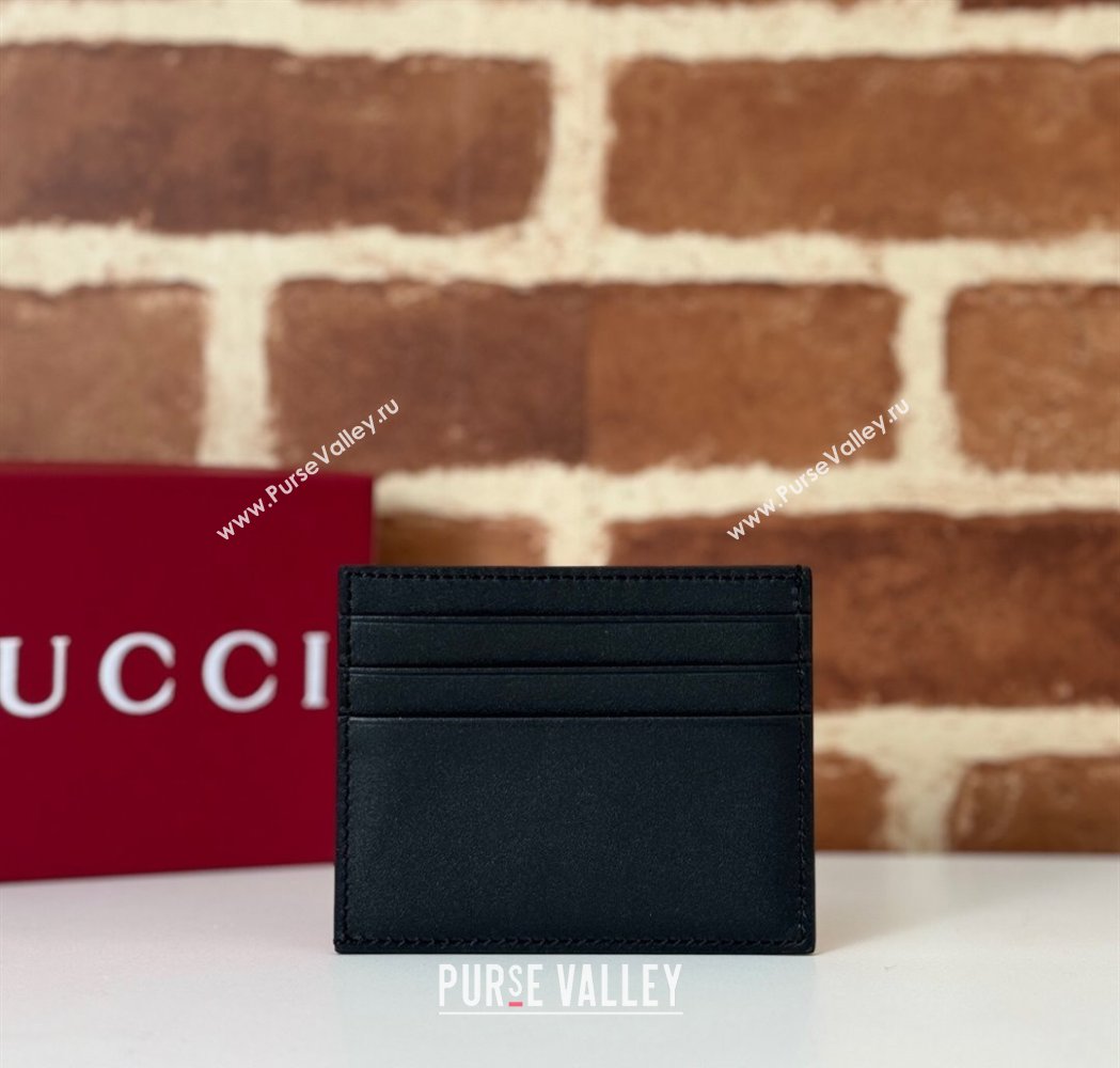 Gucci Mens GG Emblem Embossed Caed Case Wallet Black 2025 ‎818952 (DLH-250210087)