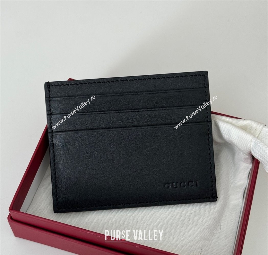 Gucci Mens GG Emblem Embossed Caed Case Wallet Black 2025 ‎818952 (DLH-250210087)