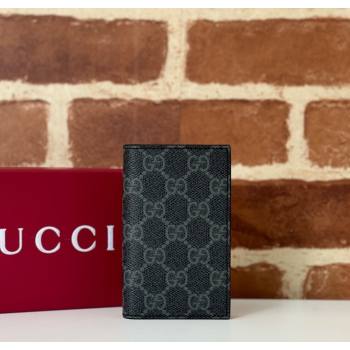 Gucci Mens GG Emblem Bi-Fold Caed Case Wallet Black 2025 ‎821209 (DLH-250210091)