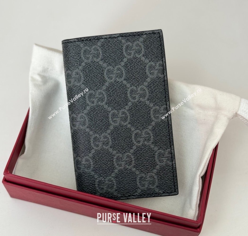 Gucci Mens GG Emblem Bi-Fold Caed Case Wallet Black 2025 ‎821209 (DLH-250210091)