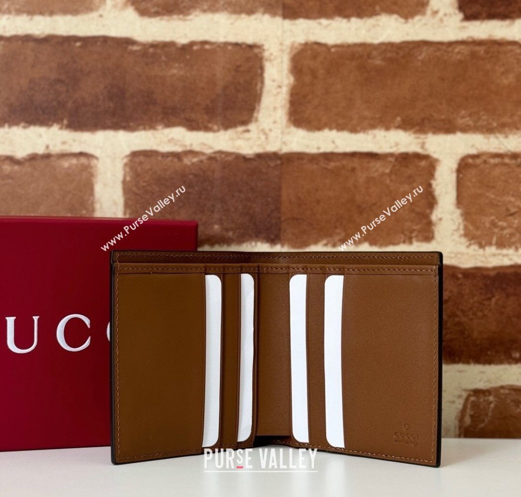 Gucci Mens GG Emblem Bi-Fold Wallet Beige 2025 ‎821206 (DLH-250210092)