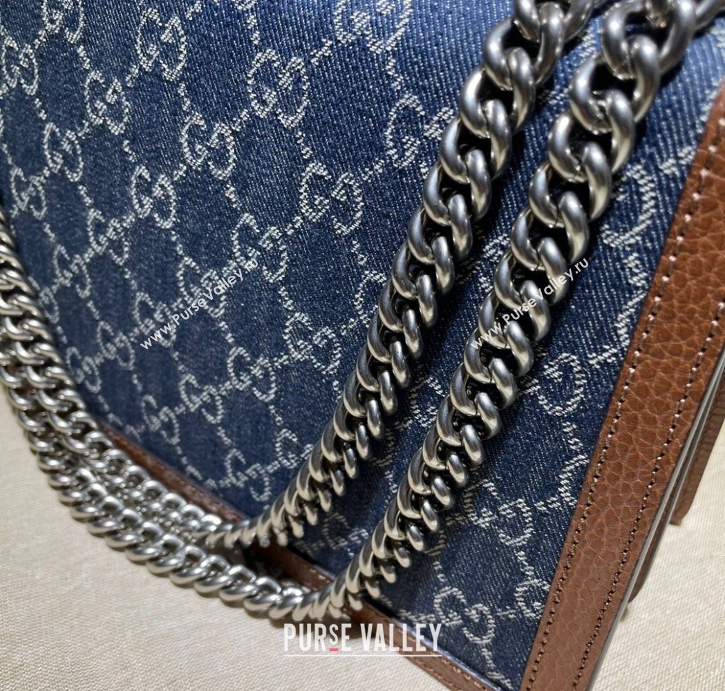 Gucci Dionysus Shoulder Bag in GG Denim Blue 400249 2025 (DLH-250210103)